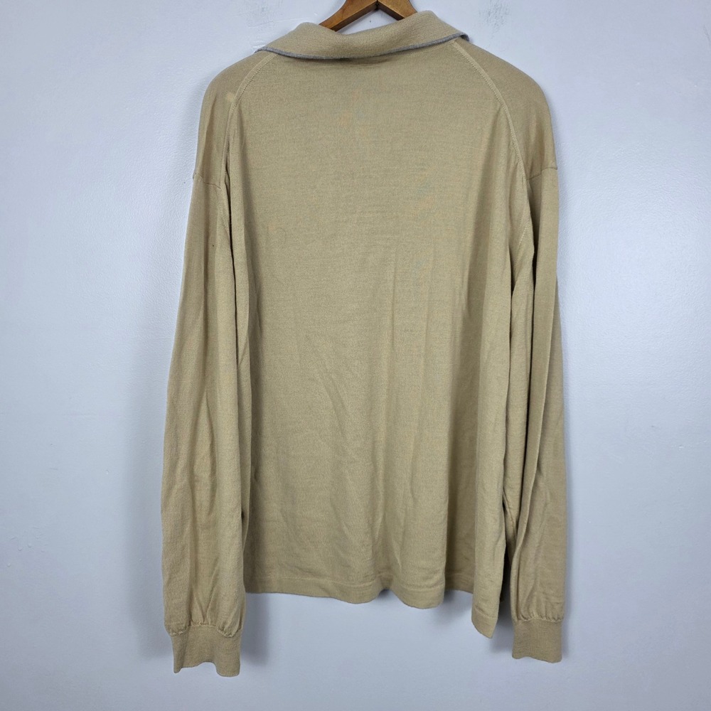 Bullock & Jones San Francisco Merino Wool Cashmere Silk Long Sleeve Polo XXL - Picture 2 of 6